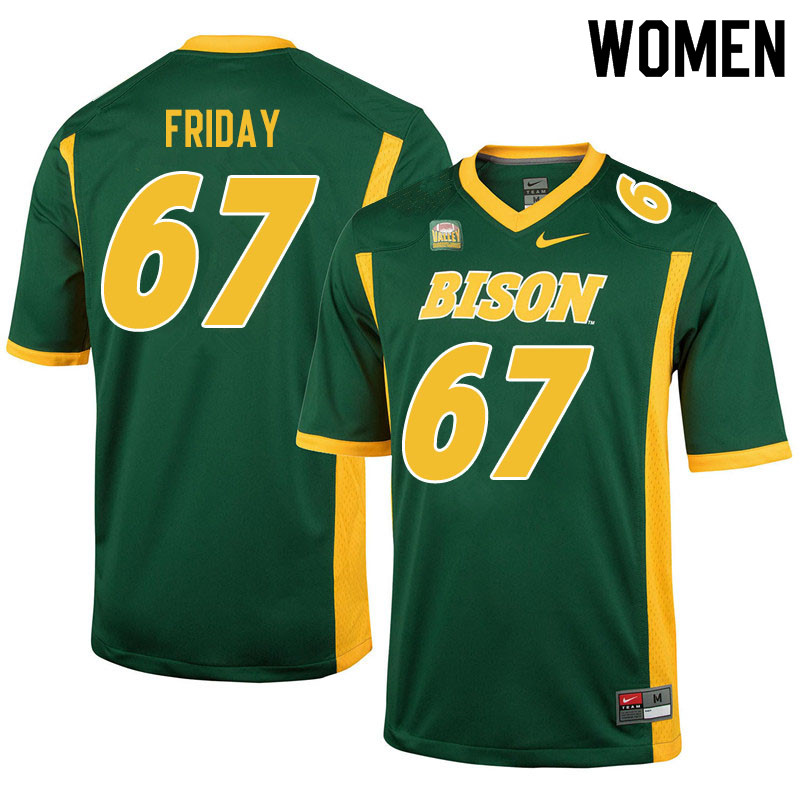 Women #67 Bryce Friday North Dakota State Bison College Football Jerseys Sale-Green - Click Image to Close